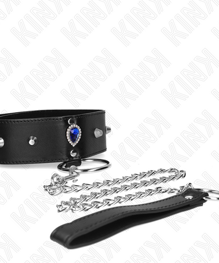 KINK - NECKLACE 65 CM WITH STRAP WITH BLUE DIAMONDS ADJUSTABLE 36-43 CM X 5 CM