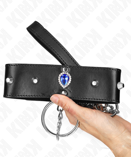 KINK - NECKLACE 65 CM WITH STRAP WITH BLUE DIAMONDS ADJUSTABLE 36-43 CM X 5 CM