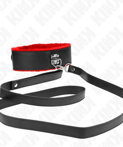 KINK - NECKLACE WITH BELT 116 CM WITH RED LEATHER STRAP ADJUSTABLE 40-48 CM X 6 CM