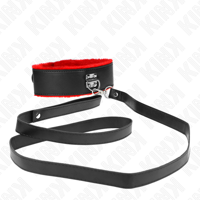 Kink – Necklace With Belt 116 Cm With Red Leather Strap Adjustable 40 – 48 Cm X 6 Cm