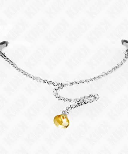 KINK - CHAIN NIPPLE CLAMPS WITH HORN PENDANT 30 CM