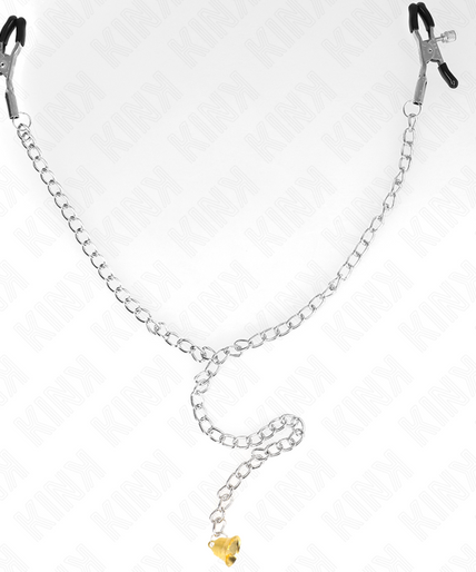 KINK - CHAIN NIPPLE CLAMPS WITH HORN PENDANT 30 CM