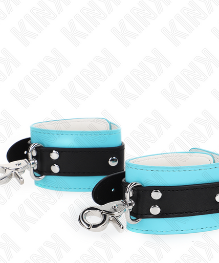 KINK - PREMIUM LOCKABLE WRIST RESTRAINTS BLACK / BLUE ADJUSTABLE 21-28 CM X 5.5 CM