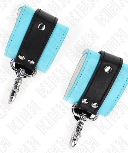 KINK - PREMIUM LOCKABLE WRIST RESTRAINTS BLACK / BLUE ADJUSTABLE 21-28 CM X 5.5 CM
