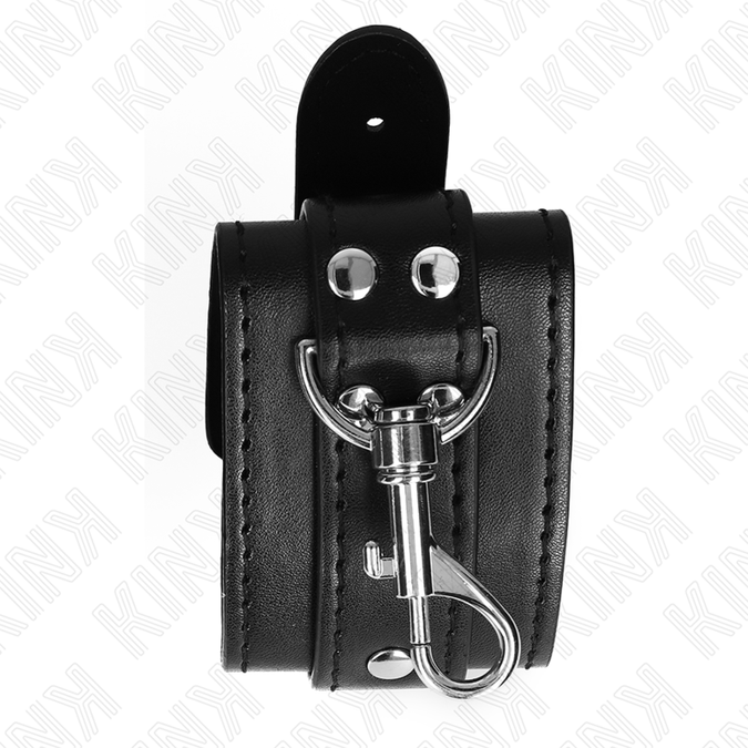 Kink – Vergrendelbare kerker polsboeien zwart verstelbaar 21 – 28 cm x 5,5 cm