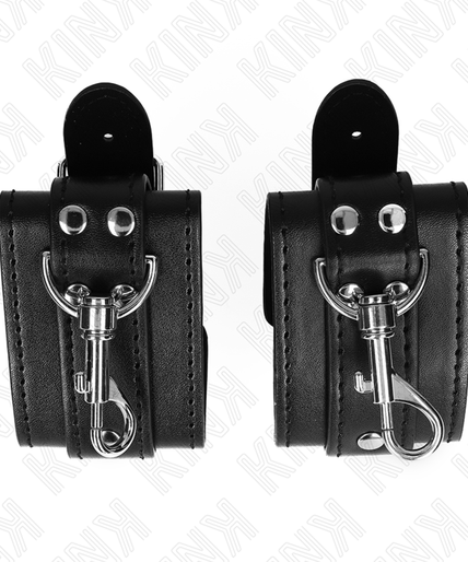 KINK - LOCKABLE DUNGEON WRIST RESTRAINTS BLACK ADJUSTABLE 21-28 CM X 5.5 CM