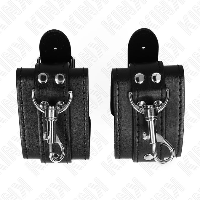 Kink – Vergrendelbare kerker polsboeien zwart verstelbaar 21 – 28 cm x 5,5 cm