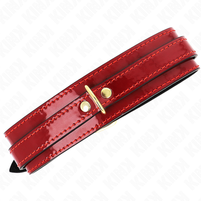 Kink – Wine Red Adjustable Necklace With Golden Details 29 – 42.5 Cm X 4 Cm