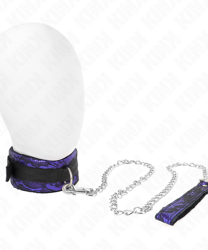 KINK - SHORT VELVET LACE NECKLACE WITH BELT 105 CM WITH NYLON TRIM 44 X 5.5 CM