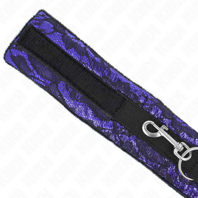 KINK - KORTE FLUWELEN KANTEN KETTING MET RIEM 105 CM MET NYLON AFWERKING 44 X 5,5 CM