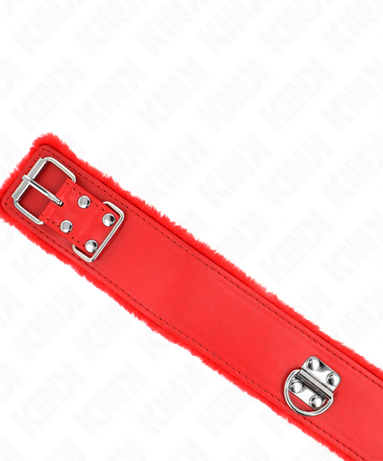KINK - NECKLACE WITH LEASH 116 CM WITH SILVER STUDS MODEL 4 RED ADJUSTABLE 40-48 CM X 6 CM