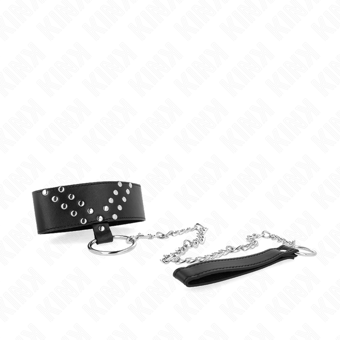 KINK - KETTING MET RIEM 65 CM MET V-KLINKNAGEL VERSTELBAAR 36-43 CM X 5 CM
