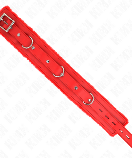 KINK - COLLAR WITH LEASH 65 CM WITH RESTRICTIONS RED 36-42 CM X 5.5 CM