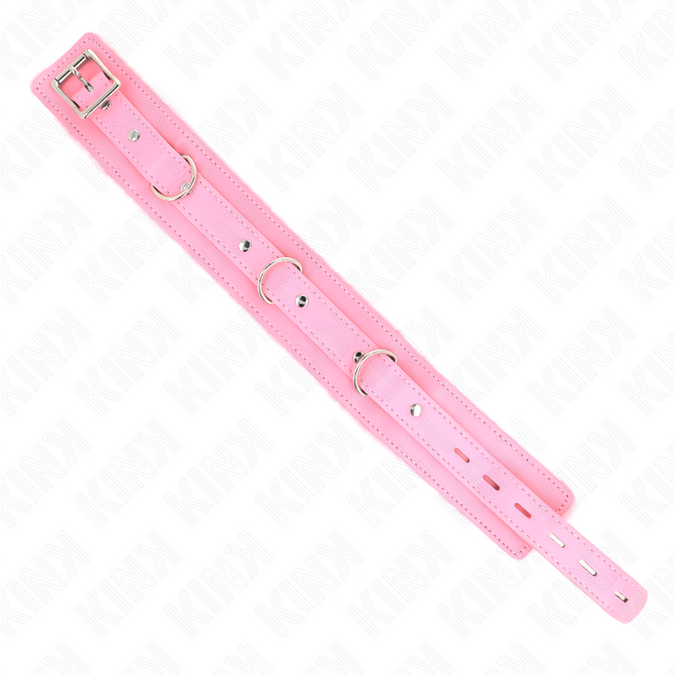 Kink – Collar With Leash 65 Cm With Restrictions Pink 36 – 42 Cm X 5.5 Cm