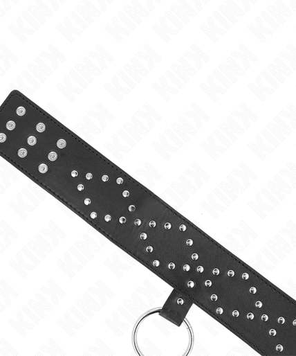 KINK - NECKLACE 65 CM WITH LEASH WITH SILVER STUDS MODEL 3 ADJUSTABLE 36-43 CM X 5 CM