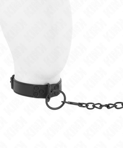 KINK - COLLAR WITH DARK LEASH 65 CM ADJUSTABLE 37-54 CM X 3 CM