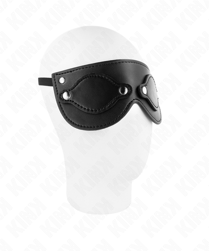KINK - LEATHERETTE MASK WITH DETACHABLE EYE COVERS 22 x 9 CM