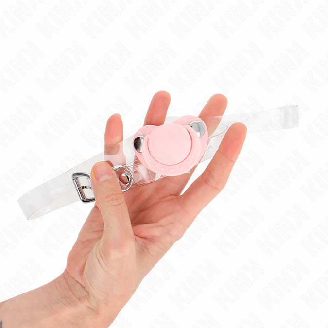 KINK - ROZE FOPPENDEKSEL GAG 5.5 x 4 CM VERSTELBAAR 43-60 CM