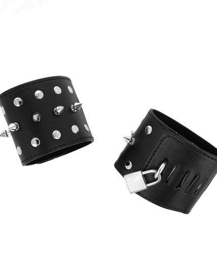 KINK - PUNK WRIST RESTRAINTS WITH SPIKES 25 X 6 CM