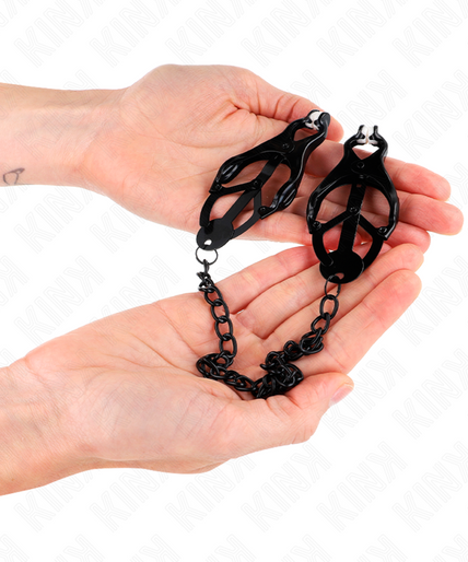 KINK - JAPANESE CLOVER NIPPLE CLAMPS WITH CHAIN BLACK 30 CM