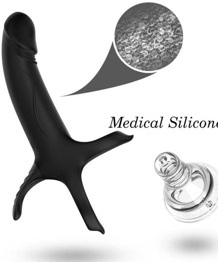 ARMONY - DILDO WITH RING & VIBRATOR BLACK