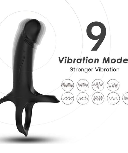 ARMONY - DILDO WITH RING & VIBRATOR BLACK
