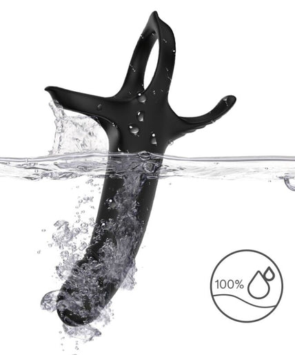 ARMONY - DILDO WITH RING & VIBRATOR BLACK