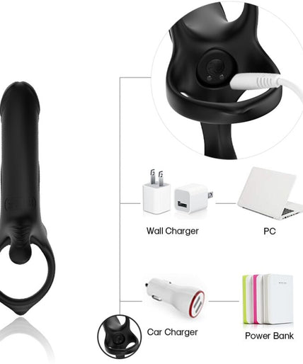 ARMONY - DILDO WITH RING & VIBRATOR BLACK
