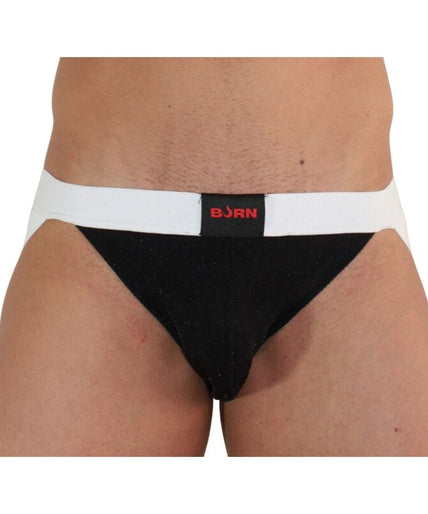 BURN - 004 JOCK SHINY BLACK / WHITE XL