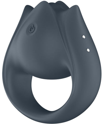 SATISFYER - PERFECT PAIR 2 MULTIVIBRATOR 2 IN 1 PENIS RING AND FINGER STIMULATOR GREY