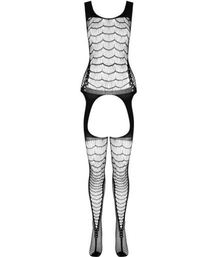 PASSION - BS 104 BODYSTOCKING ZWART ÉÉN MAAT