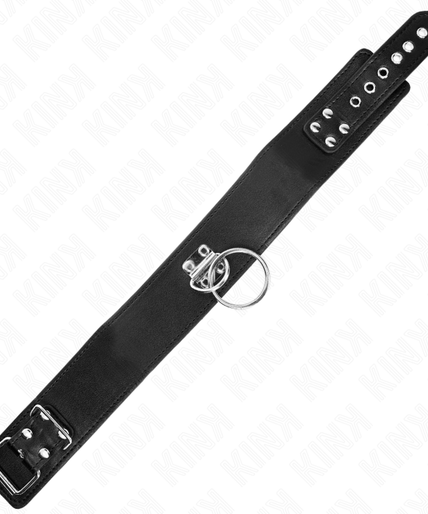 KINK - STUDDED LEASH 116 CM COLLAR WITH LEATHERETTE STRAP 50 X 5 CM