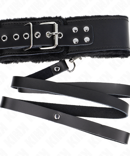 KINK - NECKLACE WITH BELT 116 CM WITH BLACK LEATHER STRAP ADJUSTABLE 40-48 CM X 6 CM
