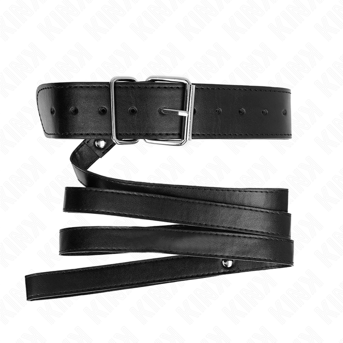 Kink – Halsband Mit Gürtel 116 Cm Schwarzer Riemen Verstellbar 32 – 50 Cm X 8 Cm