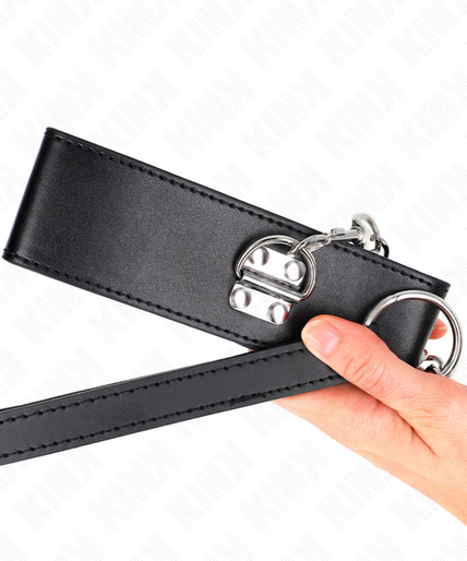 KINK - NECKLACE WITH BELT 65 CM WITH WIDE BLACK STRAP ADJUSTABLE 33.5-41 CM X 5 CM