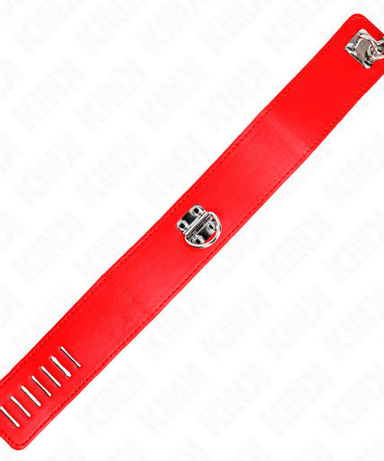 KINK - NECKLACE WITH BELT 65 CM WITH WIDE RED STRAP ADJUSTABLE 33.5-41 CM X 5 CM