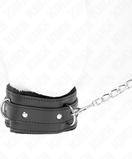 KINK - COLLAR WITH LEASH 65 CM WITH RESTRICTIONS BLACK 36-42 CM X 5.5 CM