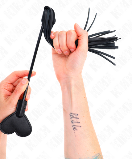 Kink – Range Peitsche mit Herz-Paddel 35 cm