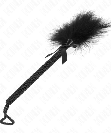 KINK - NYLON ROPE WAND WITH TICKLE FEATHERS AND BLACK BOW 25 CM