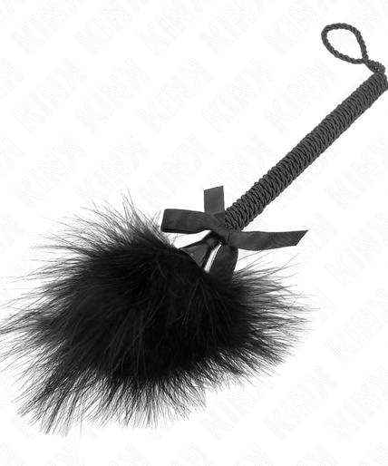 KINK - NYLON ROPE WAND WITH TICKLE FEATHERS AND BLACK BOW 25 CM