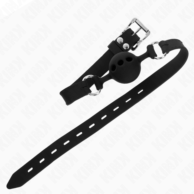 Kink – Full Silicone Gag 55 X 2 Cm With 4 Cm Ball Size S Black Adjustable 35 – 51 Cm