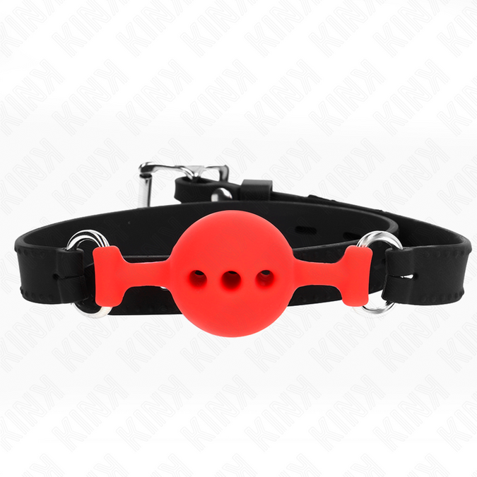 Kink – Full Silicone Gag 55 X 2 Cm With 4 Cm Ball Size S Red Adjustable 35 – 51 Cm