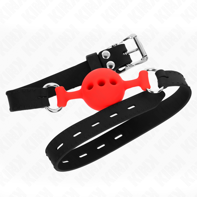 Kink – Full Silicone Gag 55 X 2 Cm With 4 Cm Ball Size S Red Adjustable 35 – 51 Cm