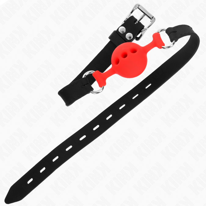 Kink – Full Silicone Gag 55 X 2 Cm With 4 Cm Ball Size S Red Adjustable 35 – 51 Cm