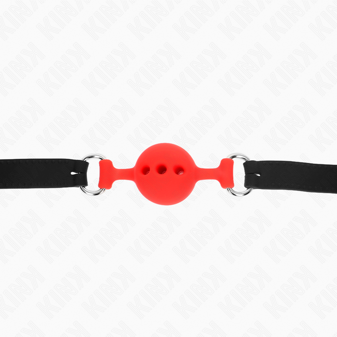 Kink – Full Silicone Gag 55 X 2 Cm With 4 Cm Ball Size S Red Adjustable 35 – 51 Cm