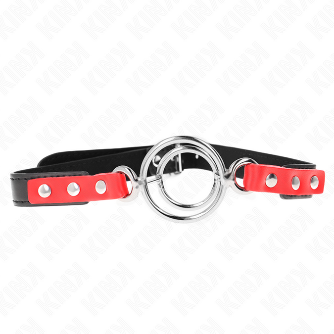 Kink – Mondknevel met meerdere O-ringen 4 / 4,8 cm Rood 38 x 56 cm