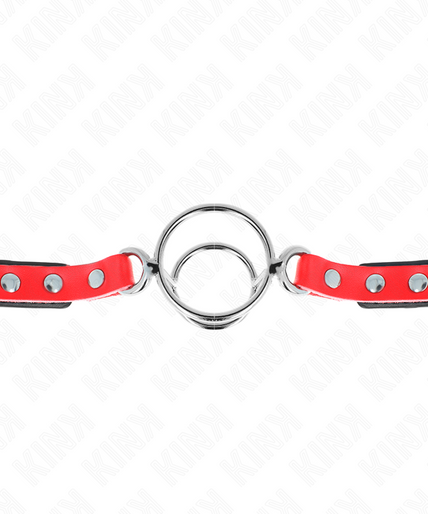 KINK - GAG WITH MULTIPLE O-RINGS 4 / 4.8 CM RED 38 X 56 CM