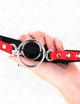 Kink – Mondknevel met meerdere O-ringen 4 / 4,8 cm Rood 38 x 56 cm