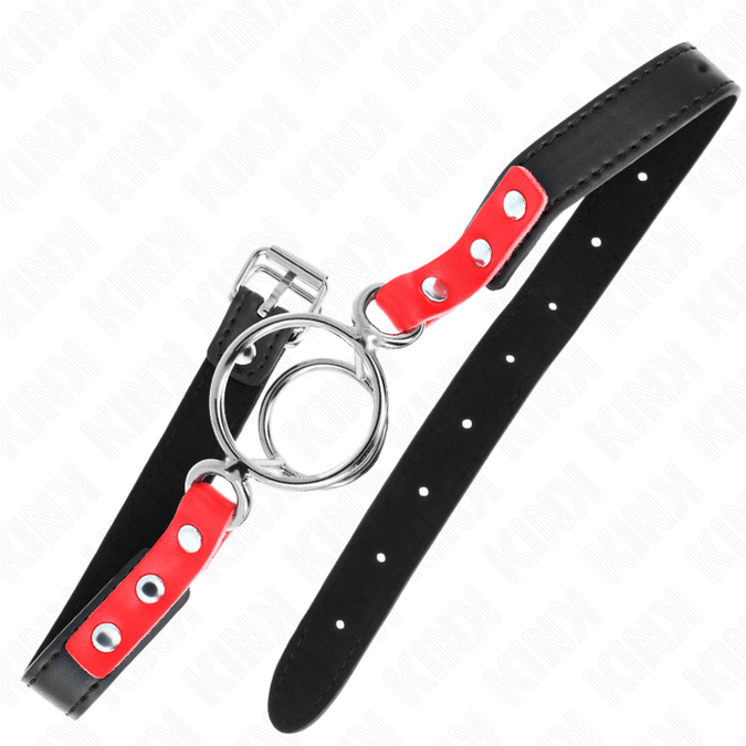Kink – Mondknevel met meerdere O-ringen 4 / 4,8 cm Rood 38 x 56 cm