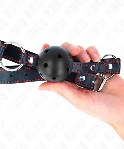 KINK - HOLLOW HARD BLACK BALL GAG MODEL 2 65 x 2.5 CM